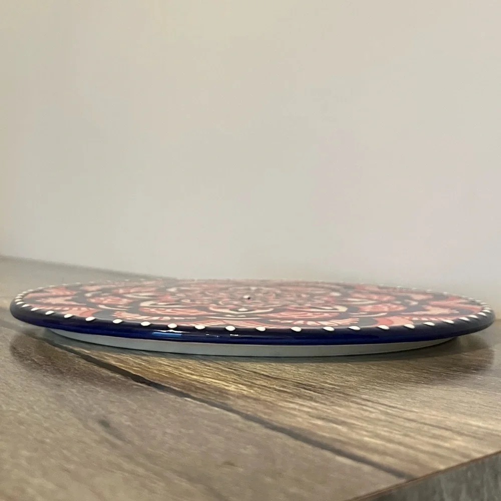 Del Rio Salado Trivet Hot Plate 9” Hand Painted Floral Mandela Pink/Blue… - Picture 8 of 11